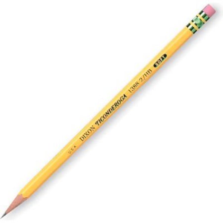 DIXON TICONDEROGA Dixon® Ticonderoga HB #2 Pencil With Eraser, Yellow Barrel, 72/Box 33904